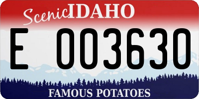 ID license plate E003630