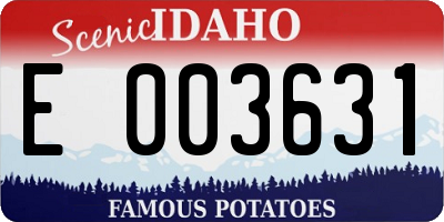 ID license plate E003631