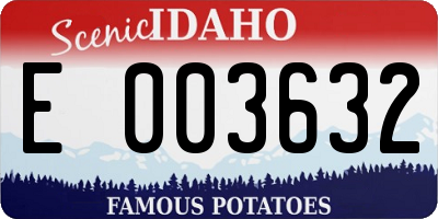 ID license plate E003632