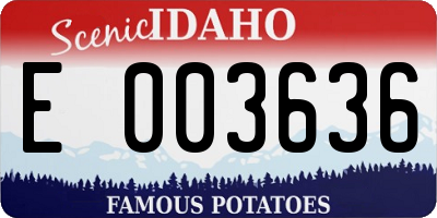 ID license plate E003636