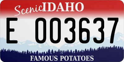 ID license plate E003637