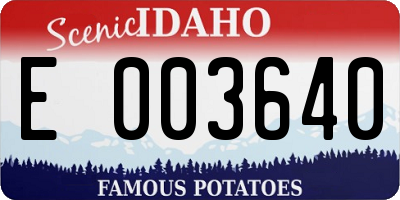 ID license plate E003640