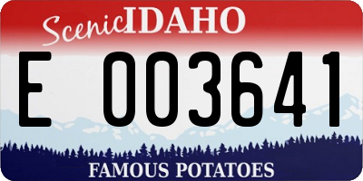 ID license plate E003641