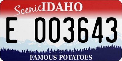 ID license plate E003643