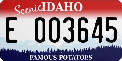 ID license plate E003645