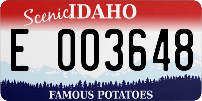 ID license plate E003648