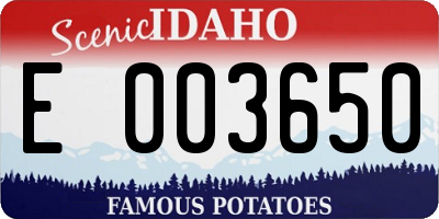 ID license plate E003650