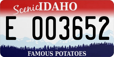 ID license plate E003652