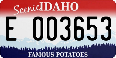 ID license plate E003653