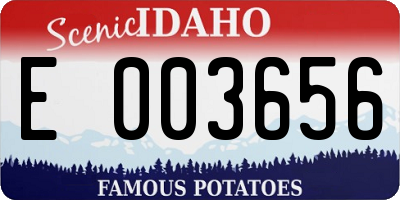 ID license plate E003656