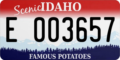 ID license plate E003657