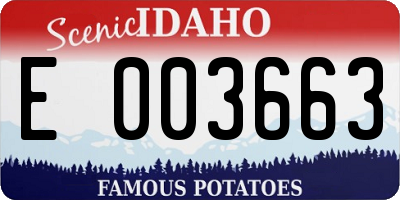 ID license plate E003663