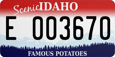 ID license plate E003670