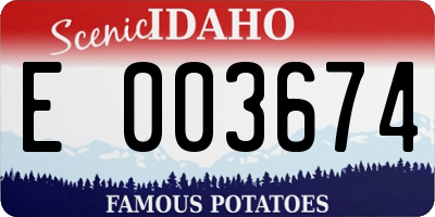 ID license plate E003674