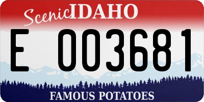 ID license plate E003681