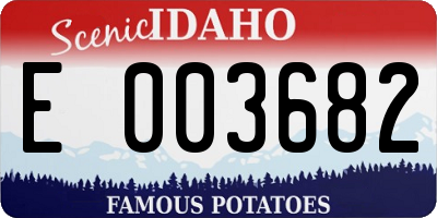 ID license plate E003682