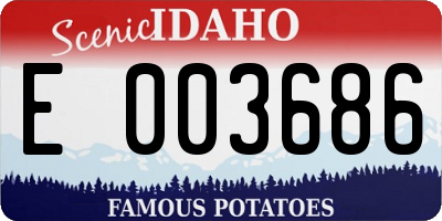 ID license plate E003686