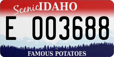 ID license plate E003688