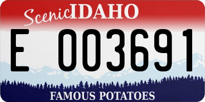 ID license plate E003691