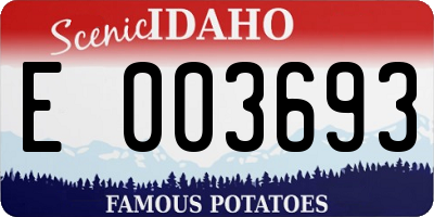 ID license plate E003693