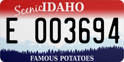 ID license plate E003694