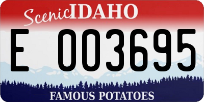 ID license plate E003695