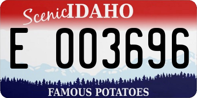 ID license plate E003696