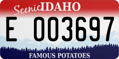 ID license plate E003697