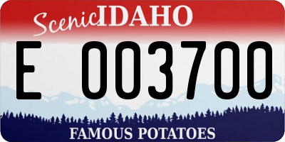 ID license plate E003700