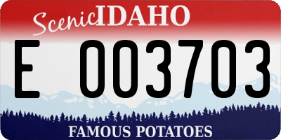 ID license plate E003703