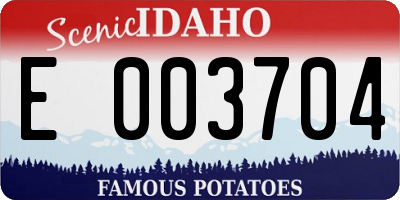 ID license plate E003704