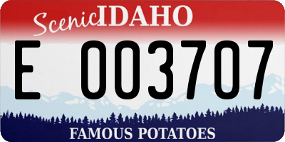 ID license plate E003707