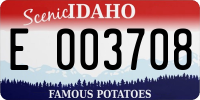 ID license plate E003708