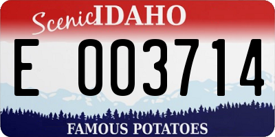 ID license plate E003714