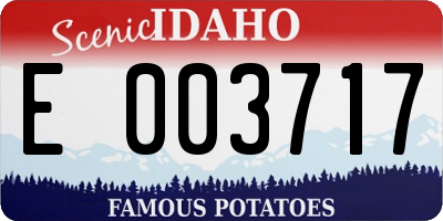 ID license plate E003717