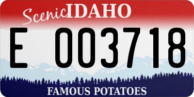 ID license plate E003718