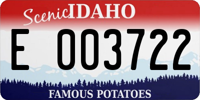 ID license plate E003722