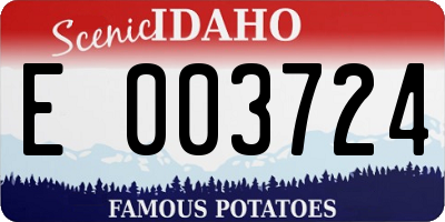 ID license plate E003724