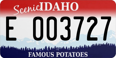 ID license plate E003727