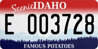 ID license plate E003728