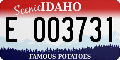 ID license plate E003731