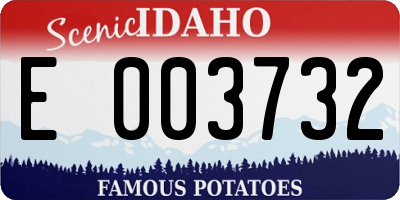 ID license plate E003732