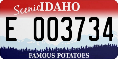 ID license plate E003734