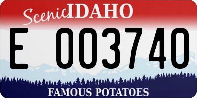 ID license plate E003740