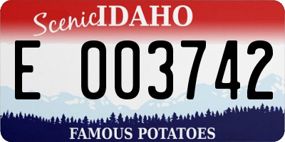 ID license plate E003742