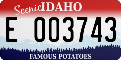 ID license plate E003743