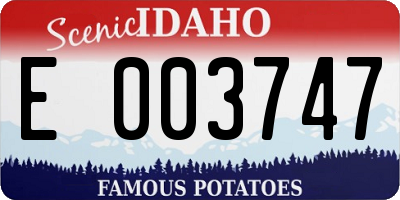 ID license plate E003747