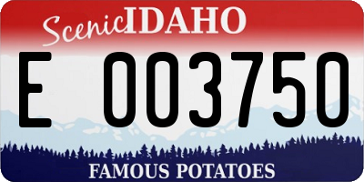 ID license plate E003750