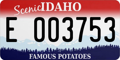 ID license plate E003753