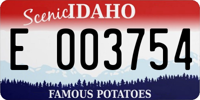 ID license plate E003754